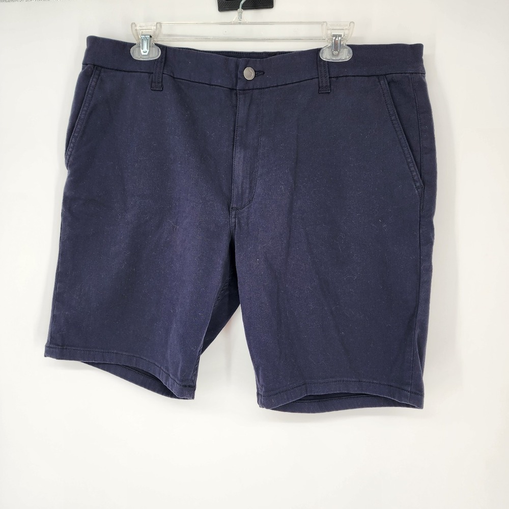 Joes Jeans Trouser Shorts Mens 36 Navy Blue Chino  Flat Front Stretch 9" Inseam
